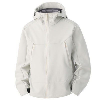 Softshell jakke herre i brun set fra siden