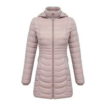 Parka jakke dame pink på model