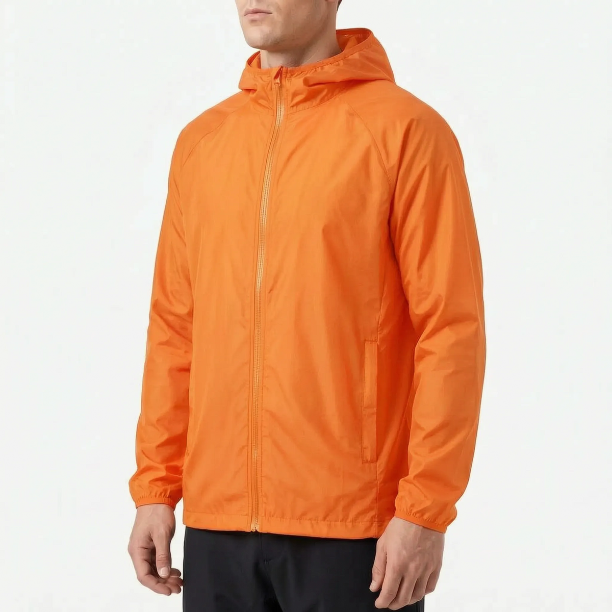 Vindjakke unisex i marineblå bagfra