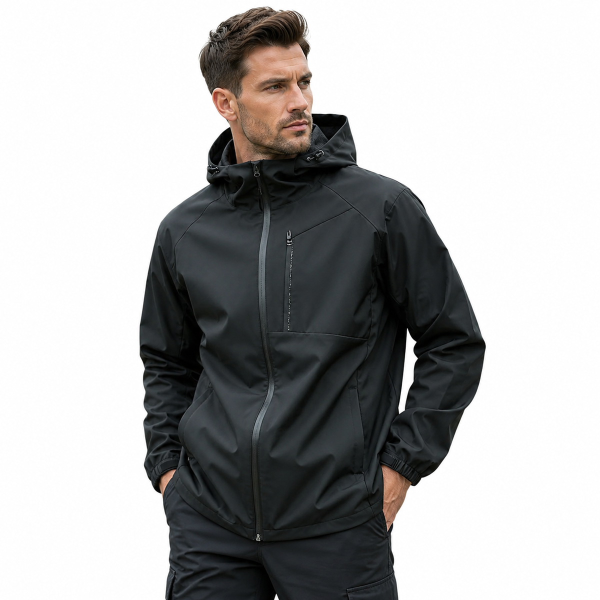 Overgangsjakke unisex i blå på model