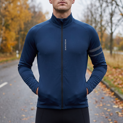 Vinter cykeljakke herre i sort, slim fit, hovedbillede