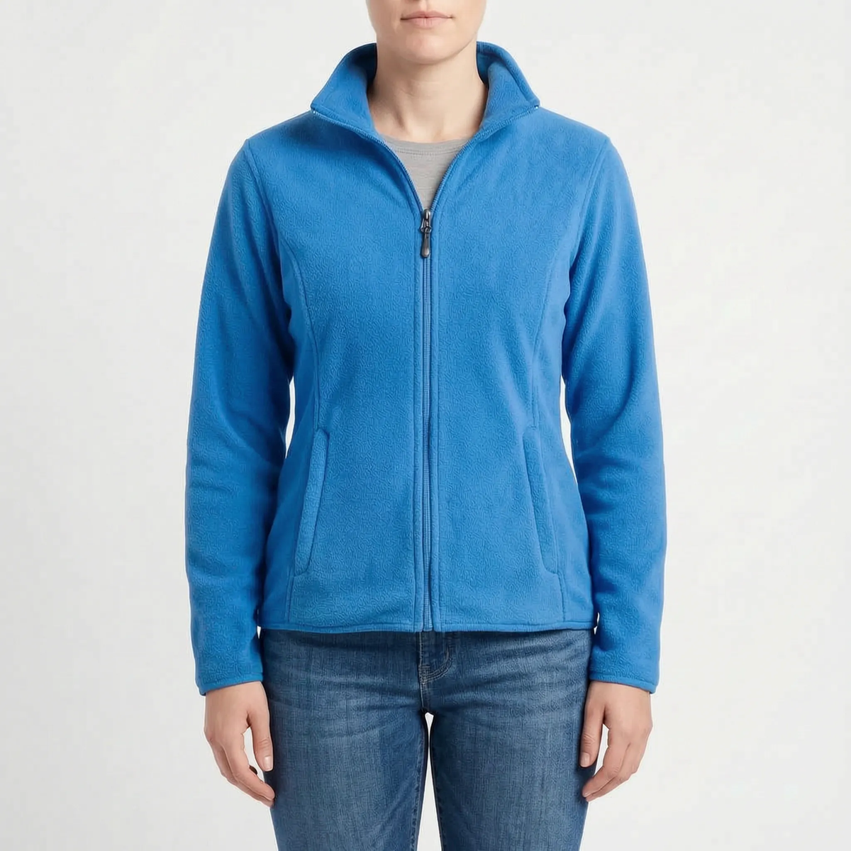 Fleece jakke dame close-up af stoffet