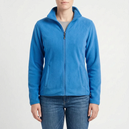 Fleece jakke dame close-up af stoffet