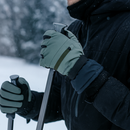 Skihandsker skridsikker håndflade set indefra
