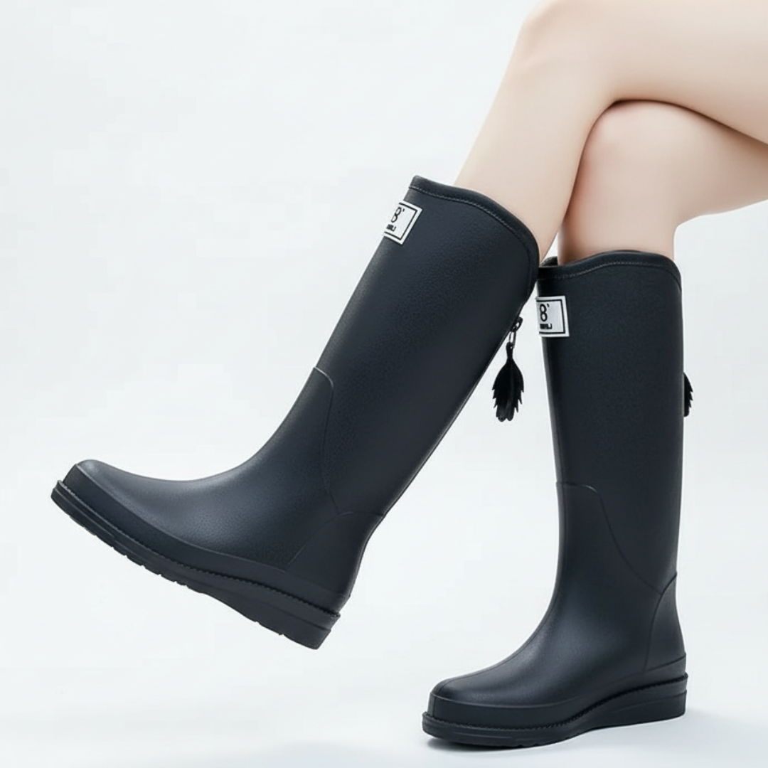 Gummistøvler Dame Halvhøje - Vandtætte Slip-on i PVC