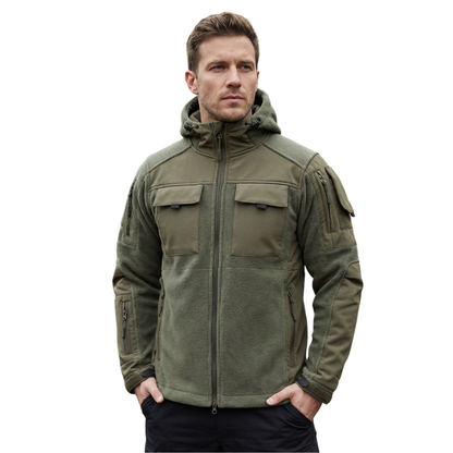 Fleecejakke herre i cp-camouflage på jagt