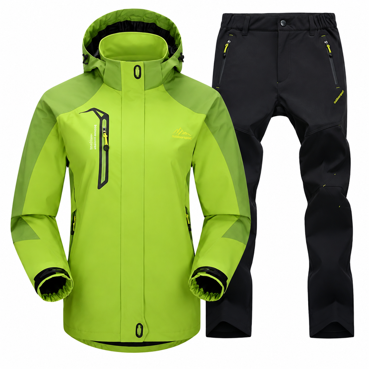 Softshell jakke dame i grøn set bagfra