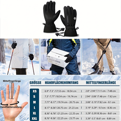 Skihandsker set indefra med for