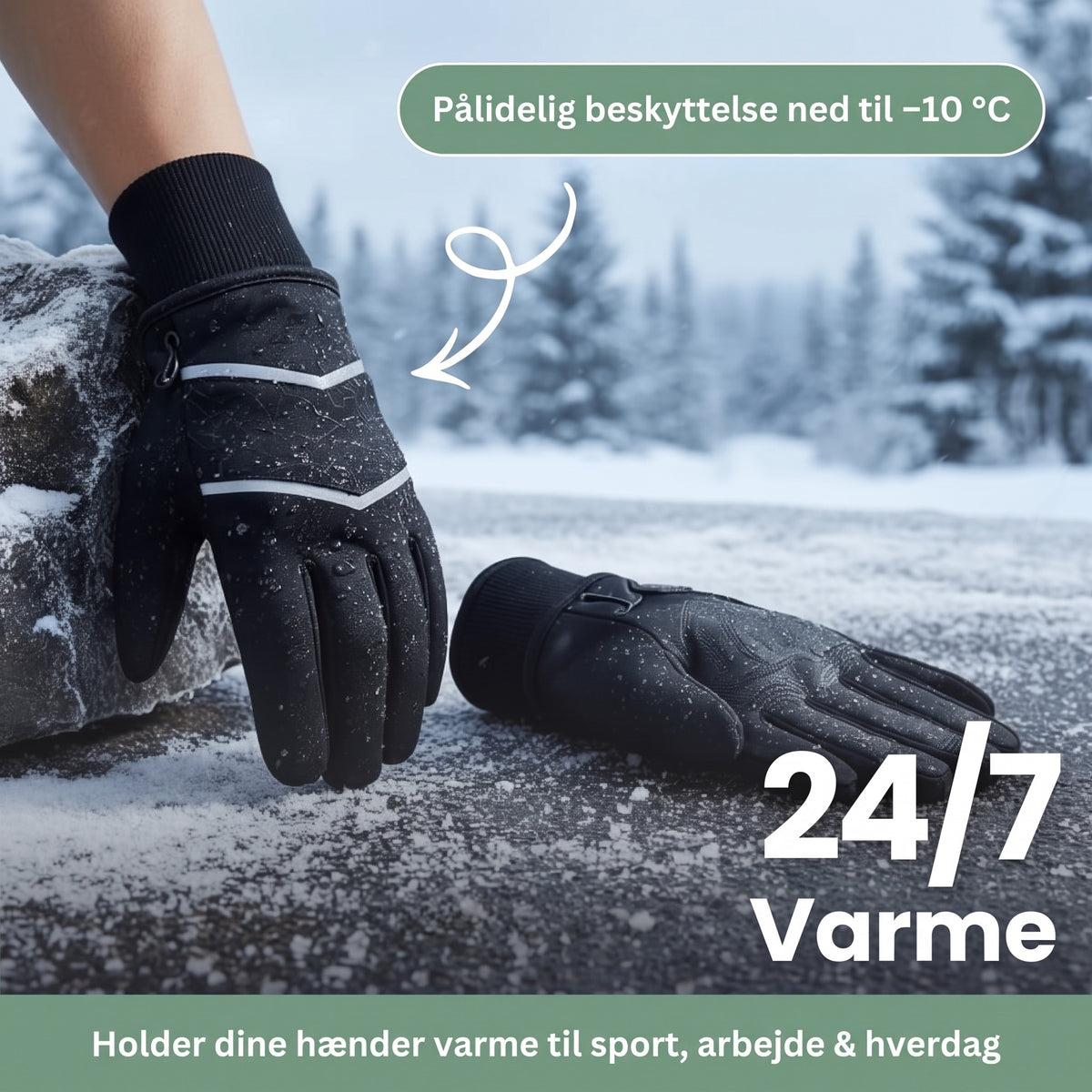 Vinterhandsker på snedækket jord – pålidelig beskyttelse ned til −10 °C