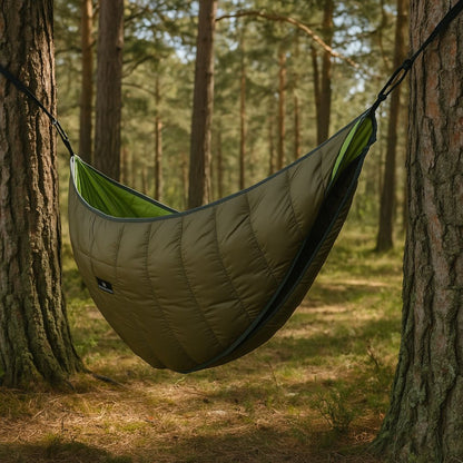 Underquilt hængekøje grøn ophængt