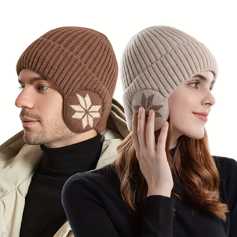 Vinterhue i beige – set forfra