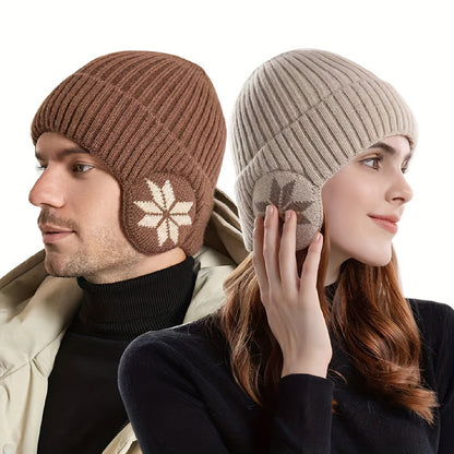 Vinterhue i beige – set forfra