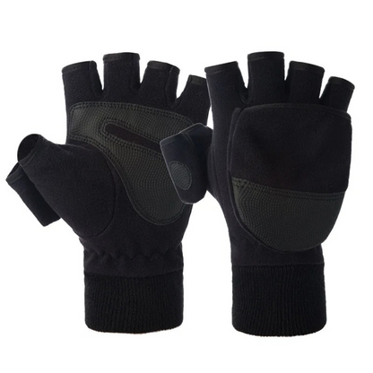 Vinterhandsker sort par side om side