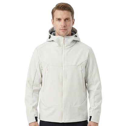 Softshell jakke herre i beige set fra siden