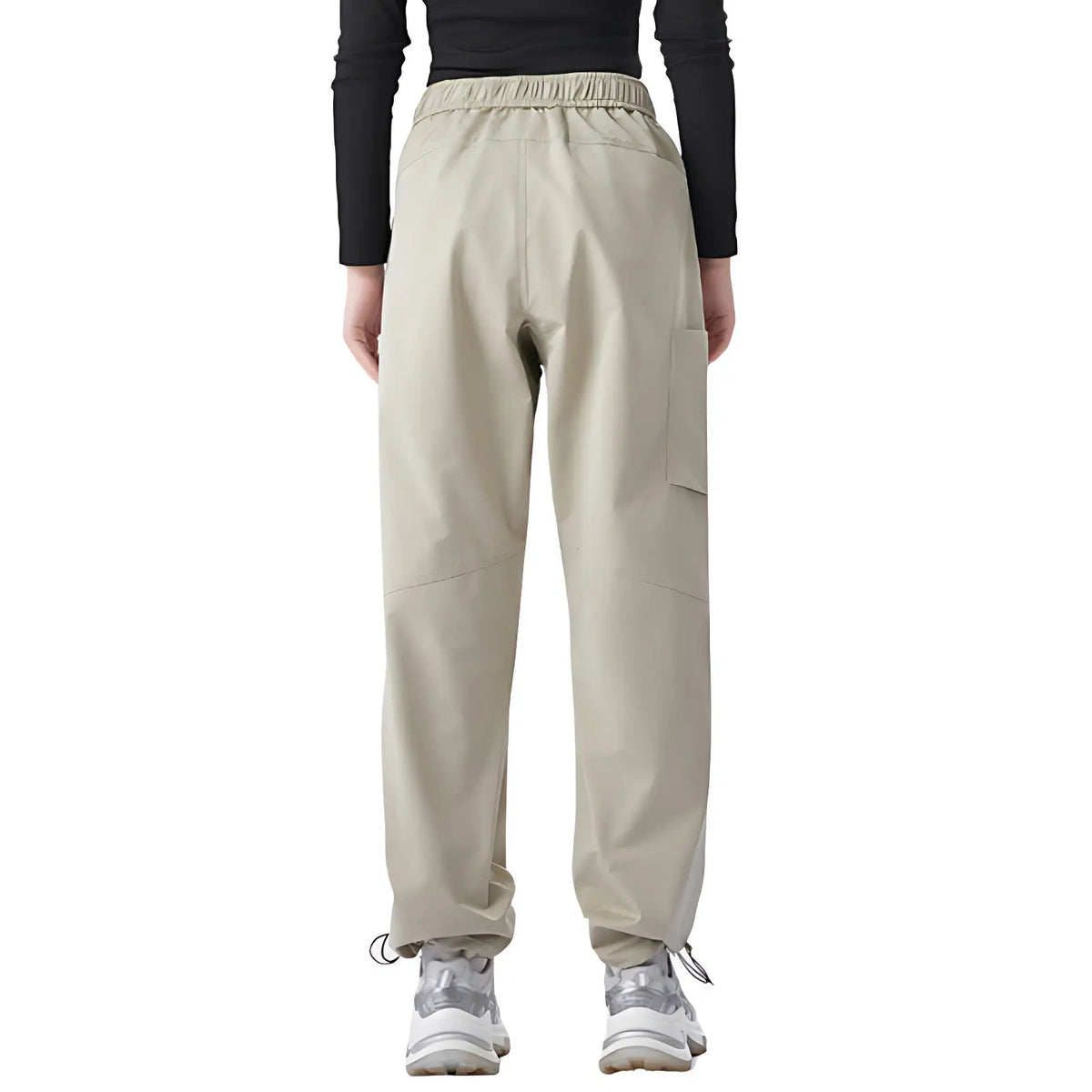 Vandrebukser dame i beige set forfra