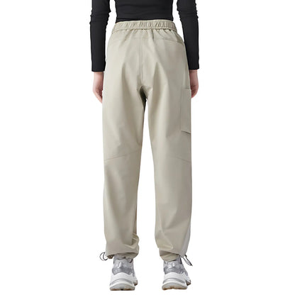Vandrebukser dame i beige set forfra