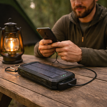 Solar-Powerbank 20000 mAh - Dobbelt Udgang