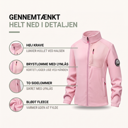 Fleece jakke dame i lavendel på model