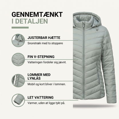 Overgangsjakke dame sort set forfra