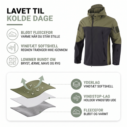Softshell jakke herre grå set forfra