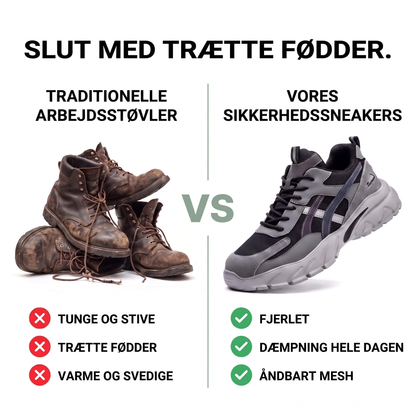 Arbejdssko herre dæmpet sål set fra siden