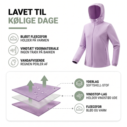 Overgangsjakke dame i mørkerosa set forfra