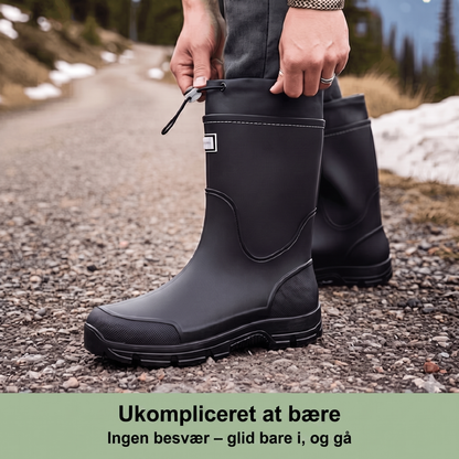 Gummistøvler dame og herre sort set bagfra