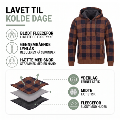 Cardigan herre set forfra i brun
