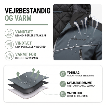 Vinterjakke herre i grå set bagfra
