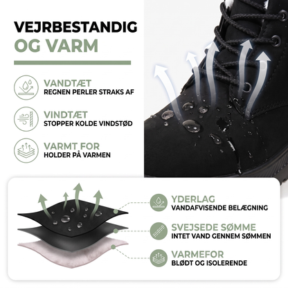 Vinterstøvler dame foret med snøring, billede 2