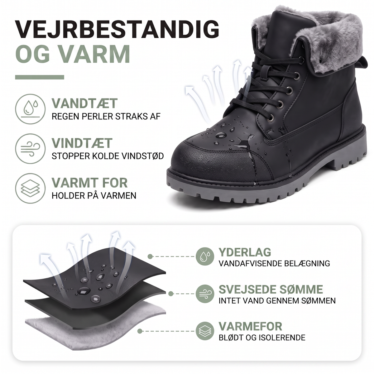 Vinterstøvler herre i brun