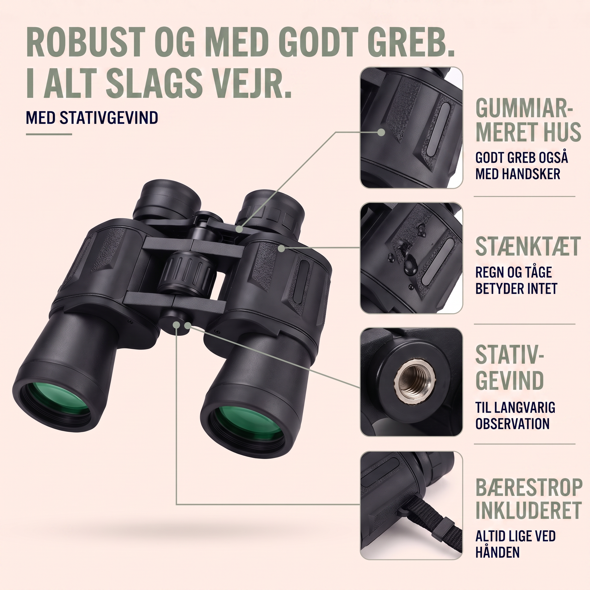 Kikkert 20x50 med stativgevind