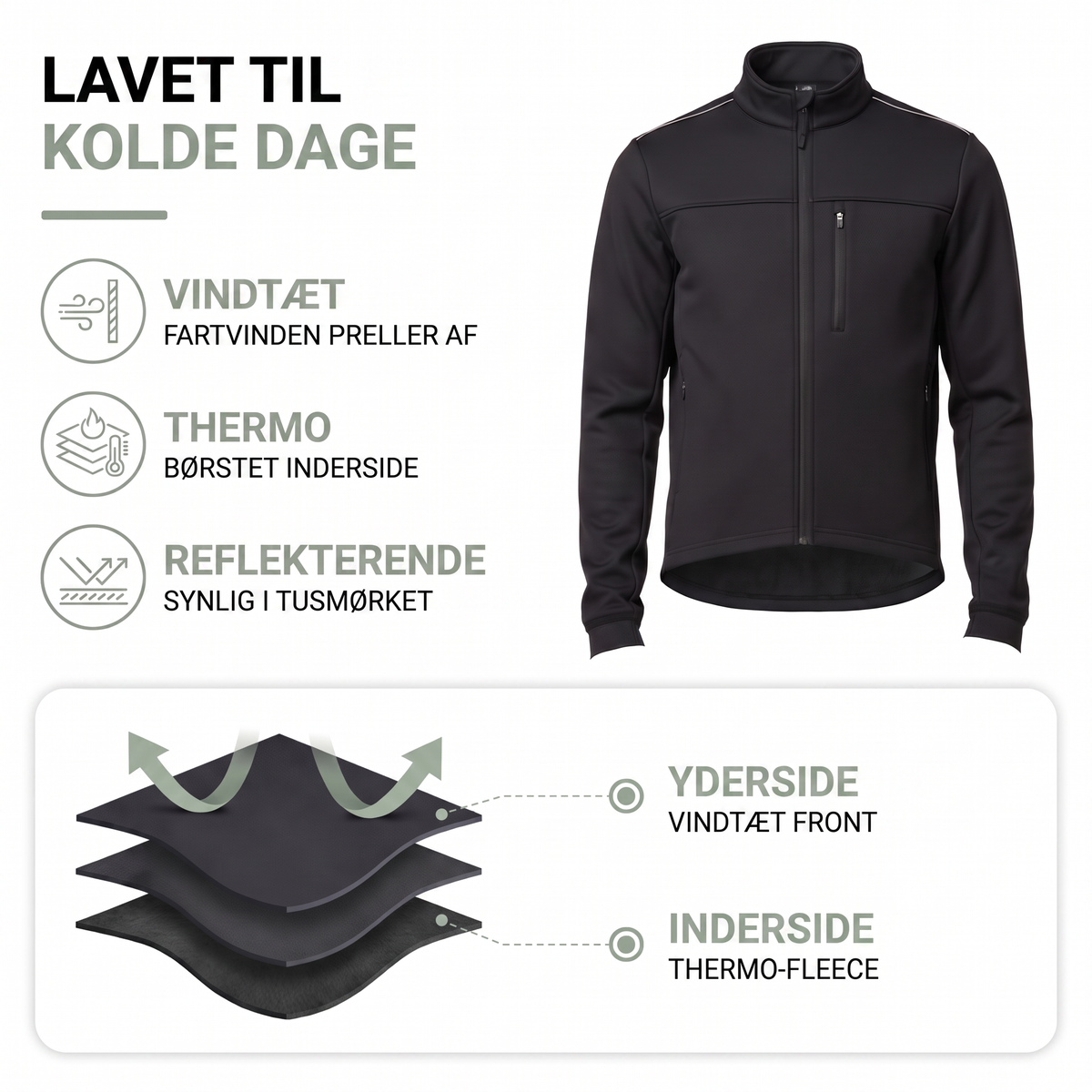 Cykeljakke herre i neongrøn på cyklist