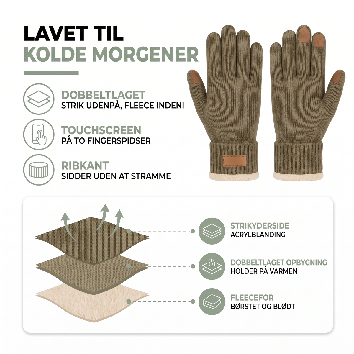 Vinterhandsker herre sort på model