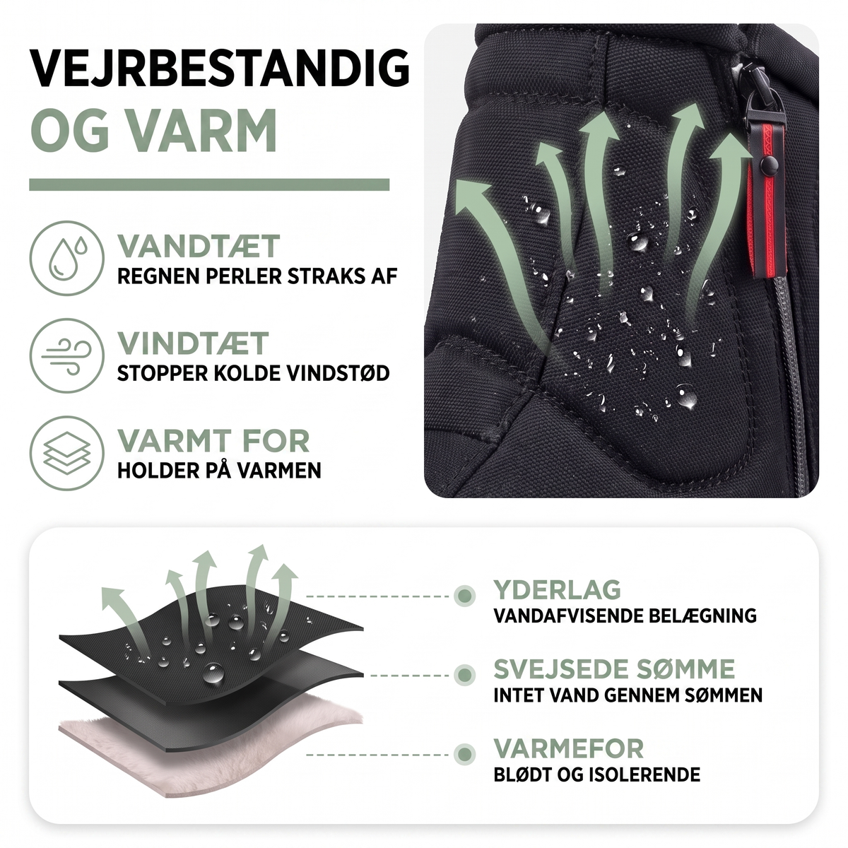 Detalje af sidelynlås på vinterstøvler herre
