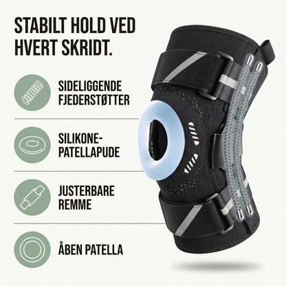 Knæbind set forfra med åben patella
