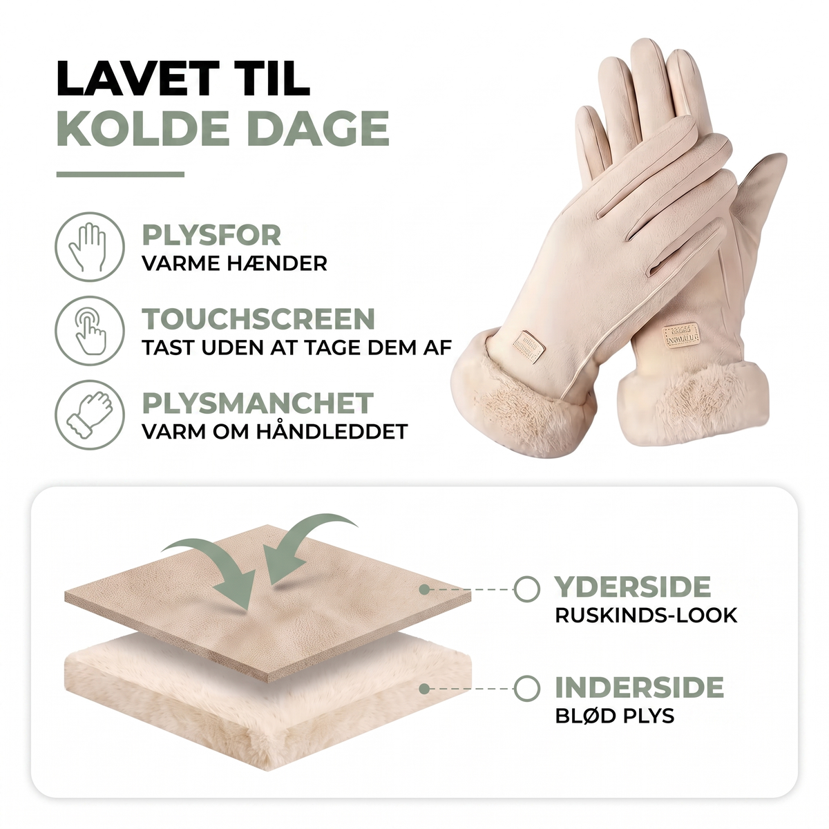 Plyskforet inde i handsken