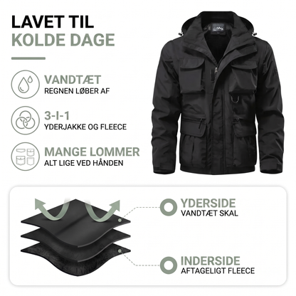 Vinterjakke herre – yderjakke og fleece adskilt