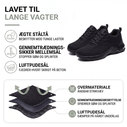 Sikkerhedssko sneaker set fra siden