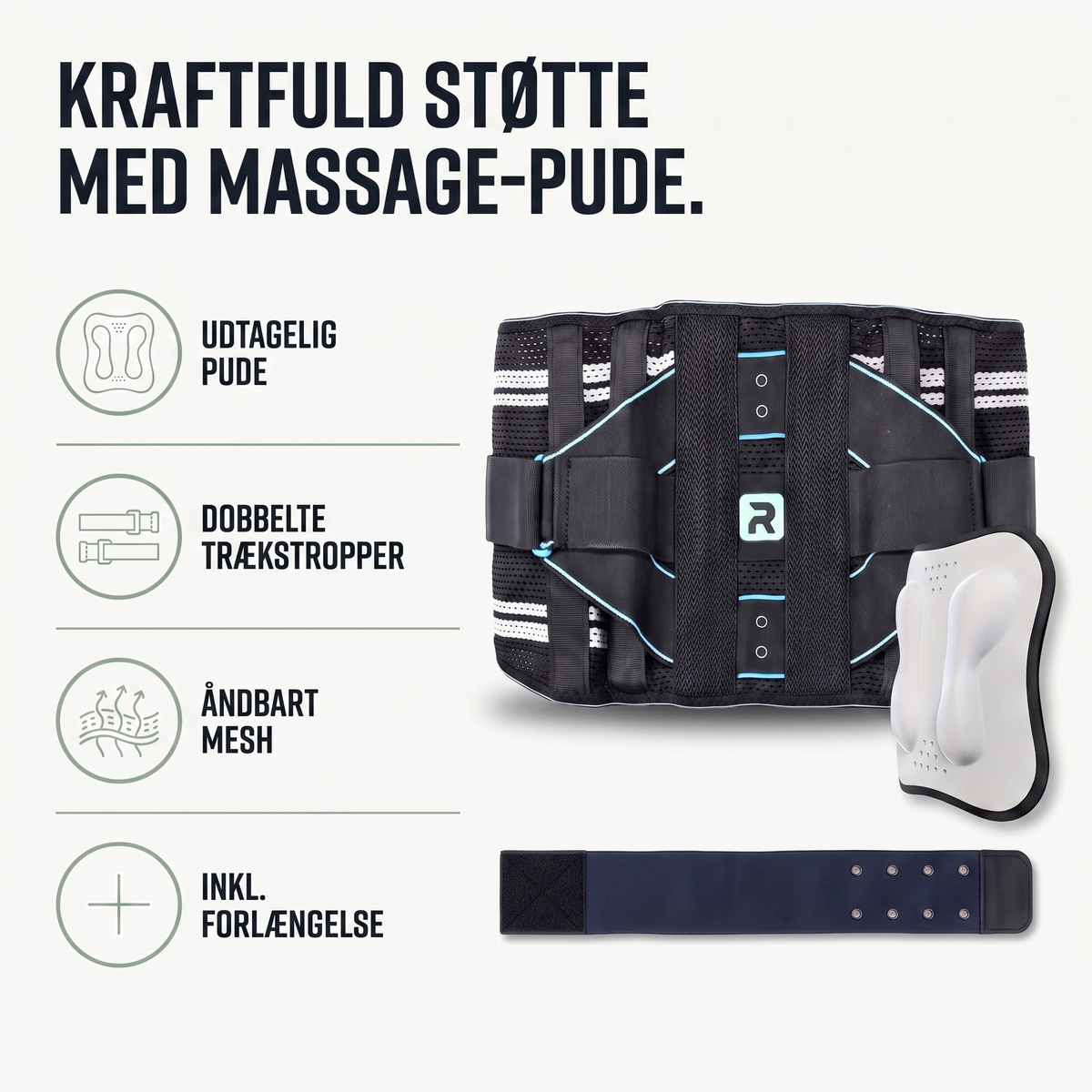 Rygstøtte i orange set bagfra