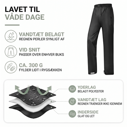 Regnbukser til overtræk set bagfra