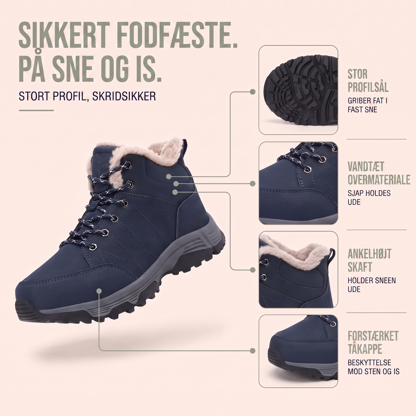 Vinterstøvler herre set bagfra