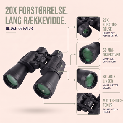 Kikkert 20x50 med gummiarmeret hus